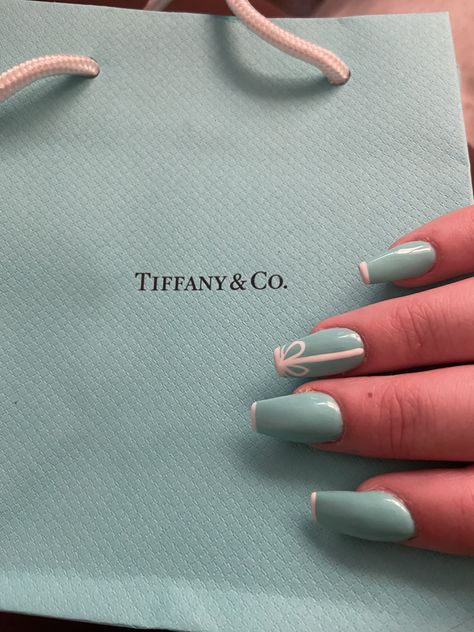 Tiffany And Co Nail Designs, Tiffany Blue Christmas Nails, Tifanny Blue Nails, Tiffany Blue Acrylic Nails, Tiffany Nails Design, Tiffany And Co Nails, Tiffany Blue Nails Design, Tiffany Blue Nails, Tiffany Nails