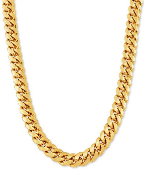 A longer length adds a new style element to this sophisticated Cuban link chain necklace. Gold Chain Link Necklace, Gold Necklace For Men, Real Gold Chains, Red Background Images, New Photo Style, Black Background Photography, Miami Cuban Link Chain, Blue Background Images, Miami Cuban Link