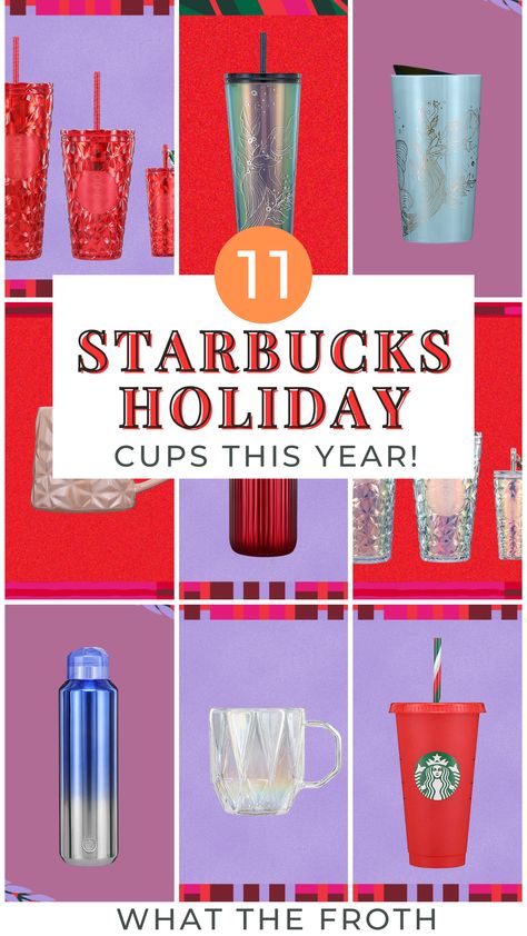 Starbucks has released their entire Starbucks holiday cups, ornaments, coffee and gift card collection and you can see all the beautiful pics! Find your favorite, hunt it down, and snag it as soon as it comes out. These sell out quickly, so don't wait if you see one you like in real life. Starbucks Cups Collection, Starbucks Gift Ideas, Starbucks Holiday Cups, Starbucks Christmas Cups, Starbucks Cup Gift, Christmas Cups, Starbucks Holiday, Holiday Cups, Holiday Promotions