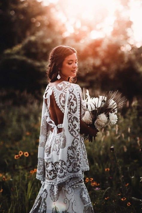 Wedding Dress Open Back, Boho Wedding Dress Bohemian, Wedding Dress Bohemian, Country Western Wedding, Western Style Wedding, Western Themed Wedding, Bohemian Wedding Dress Lace, Western Wedding Dresses, Dream Future