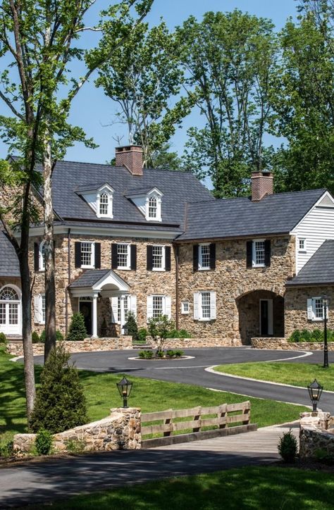 Cottage Shutters, Exterior Home Renovation, Period Architecture, Stone Farmhouse, Old Stone Houses, Stone Cottages, Colonial Exterior, Traditional Houses, Exterior Remodel