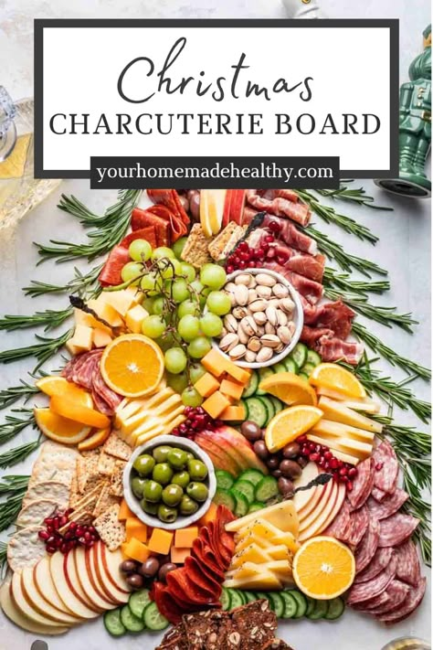 This Christmas Charcuterie Board is the perfect holiday appetizer for Christmas Eve or Christmas Day gatherings! It's filled with a variety of meats, cheeses, fresh fruit, nuts, crackers and more to make a holiday charcuterie board you'll want to make all season long. Holiday Charturie Boards Ideas, Charcuterie Long Board Ideas, Rectangle Christmas Charcuterie Board, Kids Christmas Cheese Board, Cheap Christmas Charcuterie Board, Charcuterie Board Christmas Party, January Charcuterie Board Ideas, The Grinch Charcuterie Board, Christmas Grazing Tables