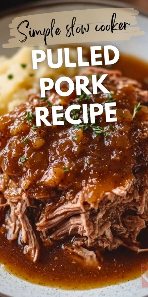 Make dinner a breeze with this simple and delicious maple-mustard pulled pork recipe. Utilizing your slow cooker, the pork becomes tender and infused with a rich, sweet, and tangy flavor profile. It's an excellent option for those seeking comfort food without the hassle. Pin this to your slow cooker recipes board for an easy go-to meal. Pulled Pork Recipe Slow Cooker, Delicious Slow Cooker Recipes, Maple Mustard, Pulled Pork Recipe, Slow Cooker Pulled Pork, Pulled Pork Recipes, Pork Recipe, Cooking Easy, Recipe Boards