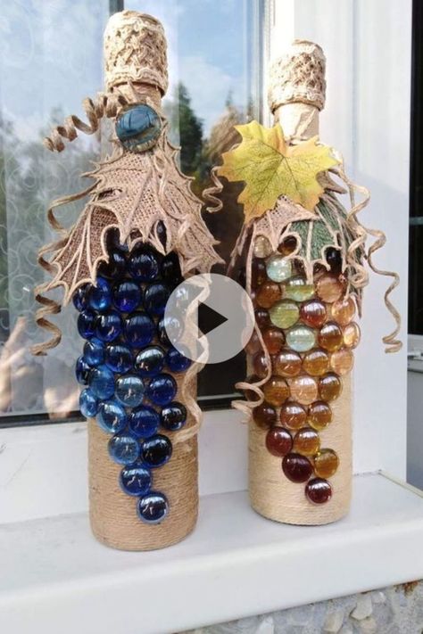 Bottle Gift Wrapping, Wine Bottle Crafts Christmas, Asparagus Recipes, Bottle Cap Art, Glass Bottle Diy, Wine Glass Crafts, Diy Glass Bottle Crafts, Wine Glass Art, Creativity Art