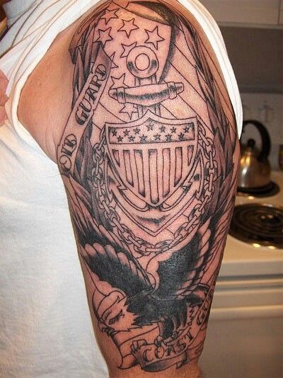 Coast Guard Tattoo Coast Guard Tattoo, Coast Guard, Skull Tattoo, Sleeve Tattoos, Tatting, Art Tattoo, Tattoos