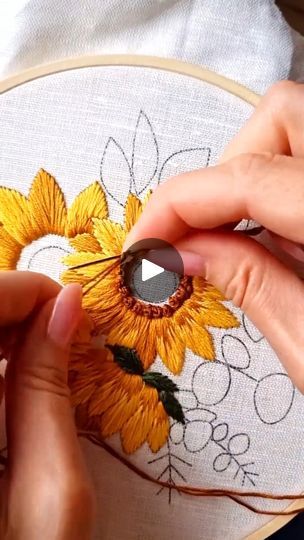 99K views · 1.1K reactions | Stunning Sunflower Embroidery Tutorial #embroidery #stitch #viralreels #trending #trendingvideo #video #foryou #diy #viral #reels | Embroidery Skills ideas | Embroidery Skills ideas · Original audio Sunflower Stitch, Embroidery Sunflower Tutorial, Embroidery Sunflowers, Sunflower Embroidery Tutorial, Sunflower Embroidery Pattern, Embroidery Sunflower, Sunflower Embroidery, Hand Embroidery Videos, Embroidery Videos