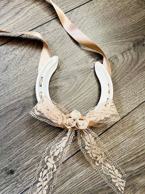 Wedding Horseshoe Lucky Gift White and Coffee Lace Bridal Present, Keepsake, Newlywed Gift by FlorenceandTillyUK on Etsy Horseshoe Wedding Favors, Chelmsford England, Lucky Charm Gifts, Horse Shoe Nails, Horseshoe Gifts, Wedding Horseshoes, Great Anniversary Gifts, Lucky Gifts, Organza Flowers