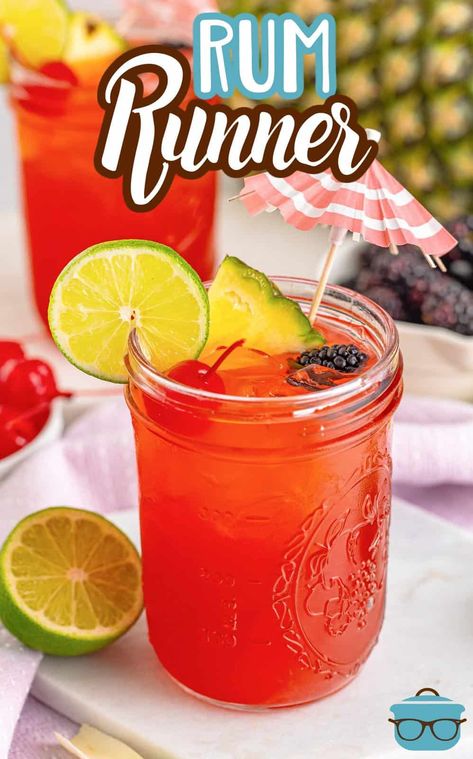 Rum Runner Recipe, Fruity Cocktail Recipes, Rum Runner, Cherry Vodka, Mix Drinks, Rum Recipes, Beach Drinks, Summer Drink Recipes, Watermelon Party