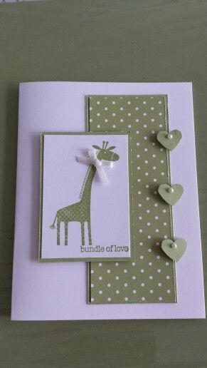 Childrens Cards Handmade, Stampin Up Baby Shower Cards, Baby Shower Cards Handmade, White Giraffe, Welcome Baby Cards, Baby Cards Handmade, Baby Boy Cards, Shower Cards, Zoo Babies