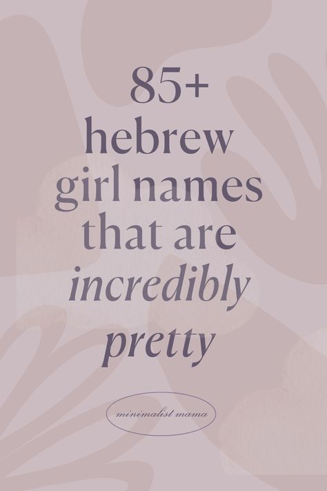 Searching for the best Hebrew girl names and meanings? I'm a professional baby names writer and *THESE* are my favorite Hebrew baby girl names for 2024. Whether you love unique baby names, or more popular baby names, there are tons of modern baby names to choose from on my list - you are SURE to find something you love! (PIN these cute baby names for later!) Erica Name Meaning, Edith Name Meaning, Emory Name Meaning, Seraphina Name Meaning, Rare Middle Names, Hebrew Girl Names And Meanings, Unique Girl Names And Meanings, Hebrew Names And Meanings, Christian Names With Meaning