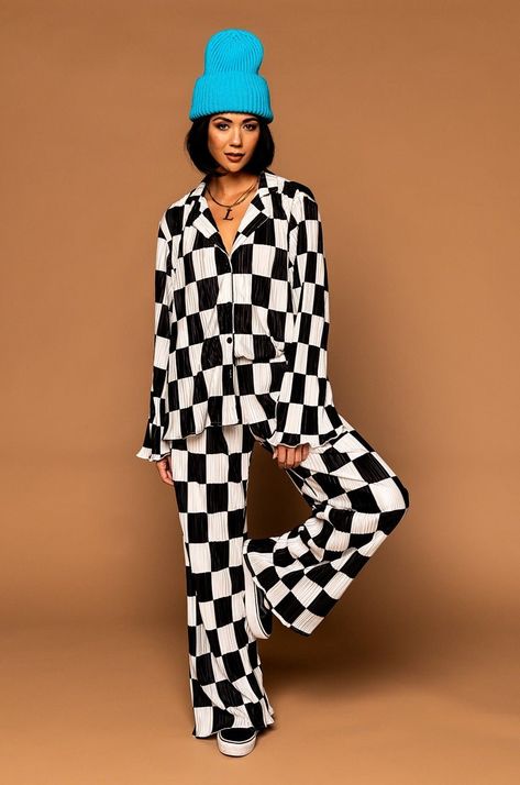 LALA ORIGINAL: Long Sleeve Plissé Set in Checkerboard – Dressed in Lala Dressed In Lala, Spandex Dress, Fashion Mistakes, Style Mistakes, Lettuce, Fashion Inspo Outfits, Final Sale, Bell Sleeves, Original Designs