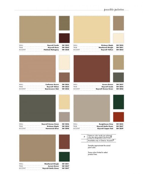 Historic Paint Colors Pt. 2 - CoMo Bungalow Bungalow Colour Combination, Bungalow Exterior Paint Colour Schemes, Exterior Paint Colors Bungalow, Historic Craftsman Exterior Paint Colors, 1920s Craftsman Bungalow Exterior Paint Colors, Vintage Paint Colors, Home Exterior Colors Schemes, Outdoor Paint Colors, Craftsman Colors