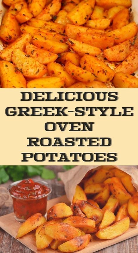 Greek Potatoes, Oven Roasted Potatoes, Greek Style, Potato Dishes, Roasted Potatoes, Oven Roast, Greek Recipes, Lemon Juice, Oregano