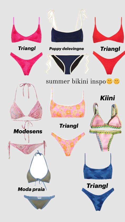 #outfitinspo #bikiniseason #summerinspo #kiini #triangl #modesens #preppyfashion Kiini Swimwear, Preppy Swimsuit, Aesthetic Swimsuit, Summer Accessories Beach, Summer Necessities, Swimsuit Inspo, Summer Bathing Suits, Trendy Bikinis, Spring Break Outfit