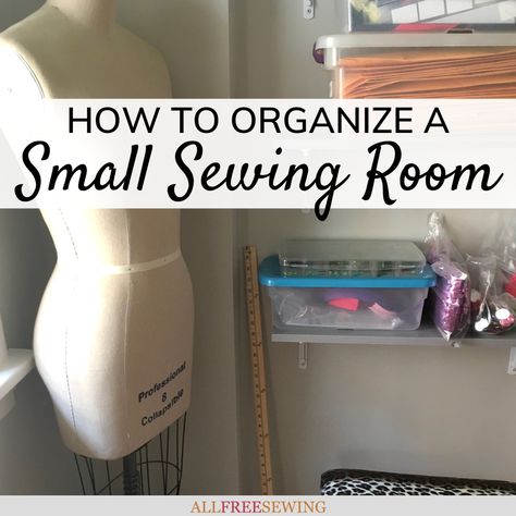 Small Sewing Room Organization, Tiny Sewing Room, Small Sewing Room, Making A Skirt, Small Sewing Space, Quilt Room Organization, Sewing Room Makeover, Small Sewing Rooms, Vintage Sewing Rooms