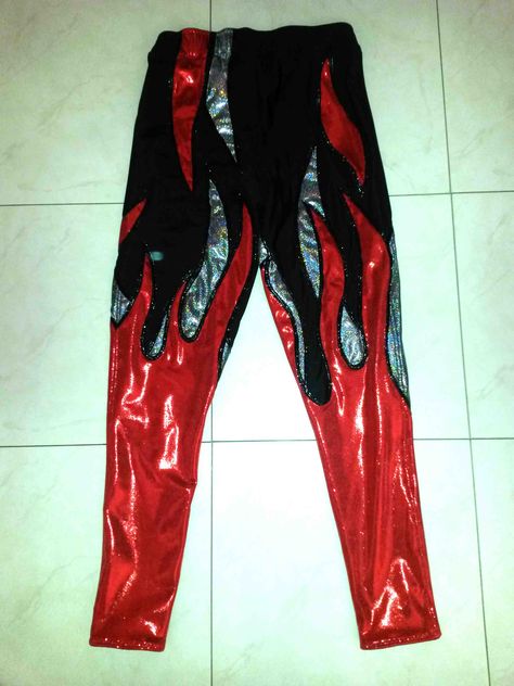 Wrestling Attire Ideas Men, Pro Wrestling Gear Ideas Men, Flame Jacket, Wwe Costumes, Pro Wrestling Gear, Wrestling Attire, Wrestling Tights, Wrestling Outfits, Wrestling Gear