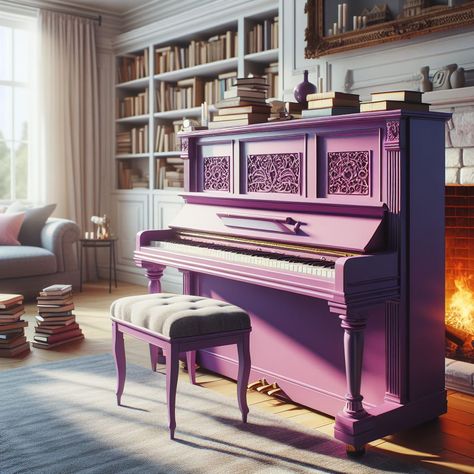 Purple Piano, Piano, Cafe, Purple, Design