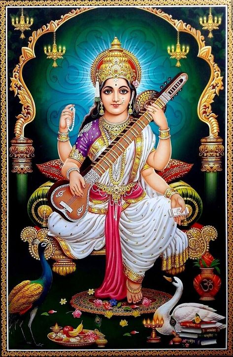 Sarswati Maa Wallpapers Full Hd, Saraswati Mata Wallpaper, Indian Gods Art, Lord Saraswati, 10 Mahavidya, Siva Parvathi Love Images, Mata Wallpaper, Saraswati Vandana, Siva Parvathi