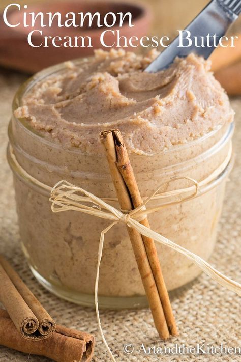 This creamy, sweet recipe for Cinnamon Cream Cheese Butter is excellent on scones, muffins, toast biscuits, and so much more! #cinnamonbutter #butter Butter Spreads, Cream Cheese Butter, Flavored Butter Recipes, Butter Recipes Homemade, Flavored Butters, Cinnamon Honey Butter, Cinnamon Cream Cheese, Cinnamon Honey, Cheese Butter