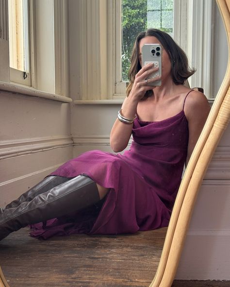 A 1990s aubergine dream 🫶🏼 #vintagedress #90s #vintageoutfit Cowl Slip Dress, Aubergine Colour, Dress Beautiful, Call Me, Instagram A, Vintage 90s, Vintage Dresses, Vintage Outfits, Slip Dress