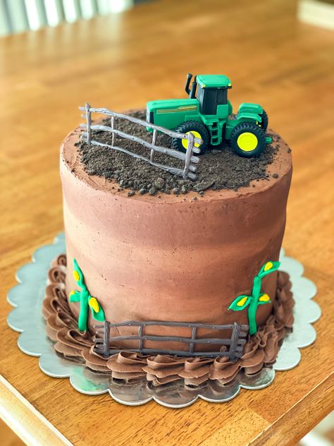 Grooms Cake Tractor, Chocolate Tractor Cake, Pink Tractor Cake, Simple Tractor Cake, Tractor Themed Birthday Cake, Tractor First Birthday Cake, Tractor Smash Cake Boys, Farmer Cake For Men, Tractor Birthday Cake For Boys