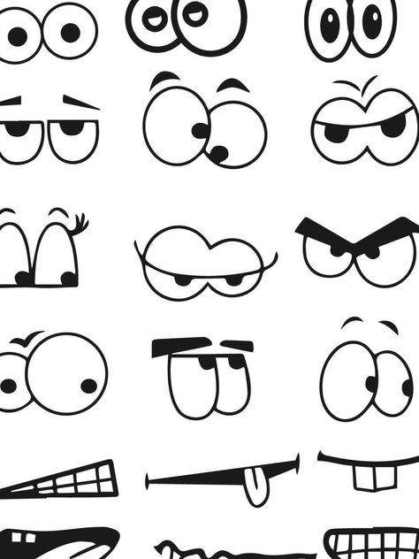 Create Own Face Cartoon Eye Mouth Coloring Page - Wecoloringpage Cartoon Profile Pics Aesthetic, Profile Pics Aesthetic, Cartoon Noses, Mouth Animation, Frog Coloring, Blind Drawing, Line Drawing Tattoos, Face Doodles, Cartoon Mouths