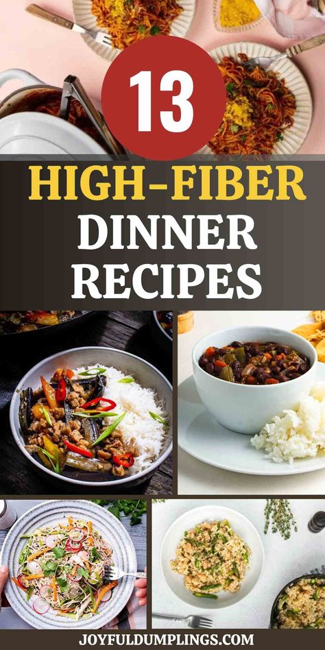 14 Easy High-Fiber Meals for Dinner Vegetarian Fiber Meals, High Fiber Vegetable Recipes, Healthy Dinner Recipes High Fiber, High Fiber Dinners Easy, High In Fiber Meals, High Fiber Recipes Dinner Healthy Meals, High Fiber Dinner Ideas, Easy High Fiber Dinner Recipes, High Fiber Casserole Recipes