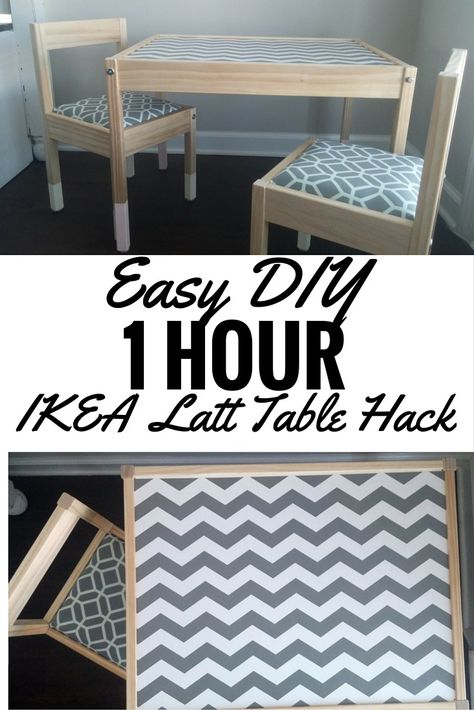 Easy DIY 1 Hour IKEA Latt Table Hack - so adorable, seriously trying this! Latt Hack, Baby Zimmer Ikea, Ikea Latt Table, Ikea Kids Table, Ikea Latt, Toddler Play Table, Easy Ikea Hacks, Ikea Hacks Ideas, Table Ikea