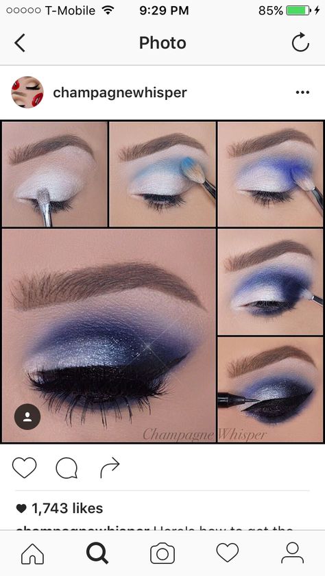 Goth Makeup Products, What Is Makeup, Smokey Eye Makeup Steps, Blue Eyeshadow Makeup, Blue Smokey Eye, Wedding Eye Makeup, White Eyeshadow, Beginners Eye Makeup, Dance Makeup