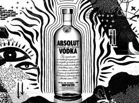 Typography Packaging, Absolut Vodka, London Bars, Animated Images, Packaging Labels, Illustrations Posters, Image Illustration, Event Design, Vodka Bottle