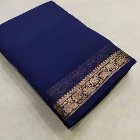 1099/- only *Mysore Chinnon Dani Chiffon*💫💫💫💫💫💫💫💫 *Material* :- Mysore Chinnon Dani Chiffon Saree with Classy *Border* 💫💫💫💫💫💫💫 🧶 Jari Chit *Pallu* and Running *Blouse*💫💫💫💫💫💫💫💫 *We assure it's of best 👌 quality.* *💯% Guarantee..* *Best Choice*🌹 *Ready to dispatch..!!* Chinnon Saree, Mysore Silk Saree, Saree Silk, Chiffon Material, Mysore, Chiffon Saree, Unique Dresses, Ganesha, Silk Saree