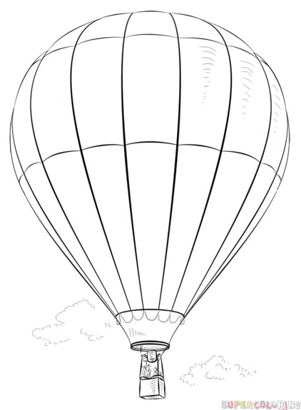 How to draw a Hot Air Balloon | Step by step Drawing tutorials Draw A Hot Air Balloon, Diy Mobiles, Hot Air Balloon Drawing, Trin For Trin Tegning, Painted Suitcase, Hot Air Balloons Art, 심플한 그림, Drawing Tutorials For Kids, Step Drawing