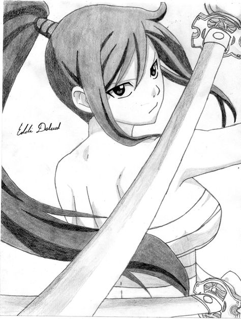 Erza Fairy Tail, Fairy Tail Drawing, Fairy Tail Erza Scarlet, Arte Grunge, Fairy Tail Girls, Video Quotes, Fairy Tail Art, Quotes Humor, Sport Video