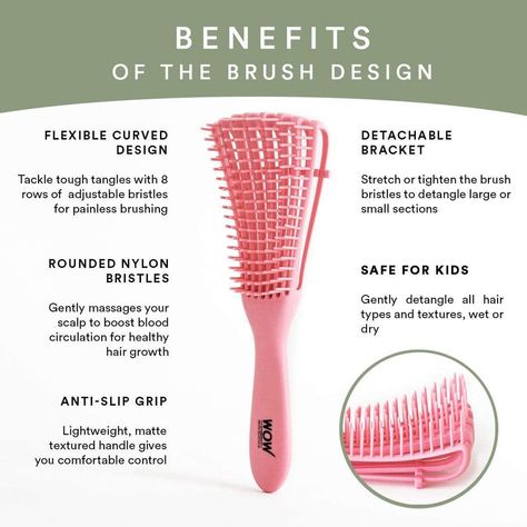 Wow Skin Science, Wow Hair Products, Detangling Hair Brush, Hair Comb Accessories, Skin Science, Best Brushes, Detangling Brush, Coily Hair, Hair Starting