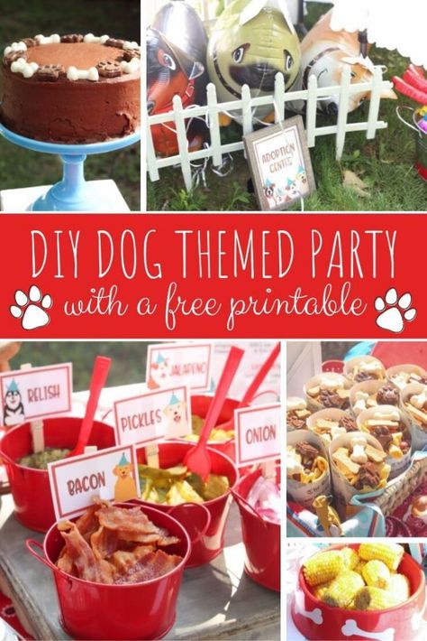 Dog Themed Birthday Party Snacks, Food For A Dog Themed Party, Food For Dog Themed Birthday Party, Puppy Dog Party Food, Dog Themed Snacks, Dog Days Of Summer Party Theme, Dog Party Theme Ideas, Dog Themed Birthday Party Ideas Food, Dog Themed 2nd Birthday Party