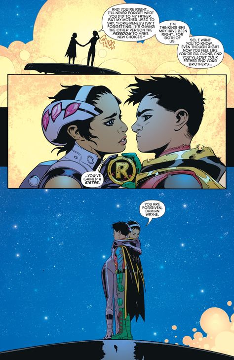 Ok I Really Wanted They As a Couple, But I Guess Sister & Brother Is Ok Too?? Maya and Damian Maya Ducard, Robin Son Of Batman, Dc Batfamily, Robin Damian Wayne, Damien Wayne, Damian Wayne Batman, Son Of Batman, Univers Dc, Arte Dc Comics