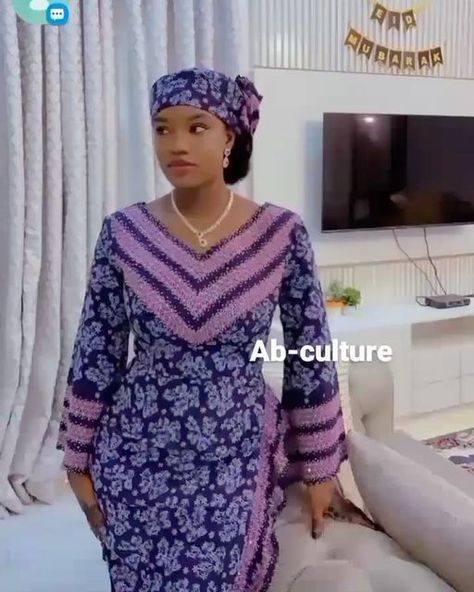 Hausa Styles For Women, Arewa Ankara Gown Styles, Hausa Styles, Long Ankara Gown, Lace Boubou, African Print Gowns, Long Ankara Dresses, Nigerian Lace Dress, Ankara Design