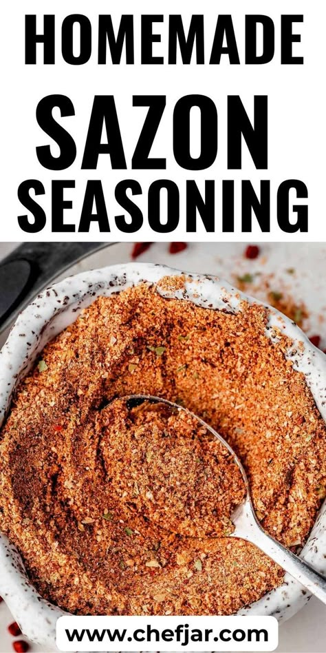 Make Homemade Sazon Seasoning! Elevate your dishes with this flavorful blend. Perfect for adding a burst of taste to your meals. Homemade Sazon Seasoning, Sazon Seasoning Recipes, Season Salt Recipe, Homemade Sazon, Sazon Recipe, Diy Seasonings, Sazon Seasoning, Salt Free Seasoning, Homemade Dry Mixes