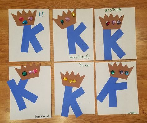 Letter K king craft preschool K For King Craft, K Is For Craft Preschool, Dr King Crafts Preschool, K Letter Activities For Preschoolers, King Craft Preschool, K Preschool Crafts, Letter K Toddler Crafts, K Is For King Preschool Craft, Letter K Arts And Crafts For Preschool