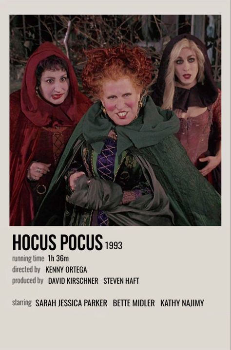 Halloween Movie Poster, The Fall Movie, Polaroid Movie Poster, Kathy Najimy, Hocus Pocus 1993, Hocus Pocus Movie, Kenny Ortega, Halloween Movie Night, Halloween Film