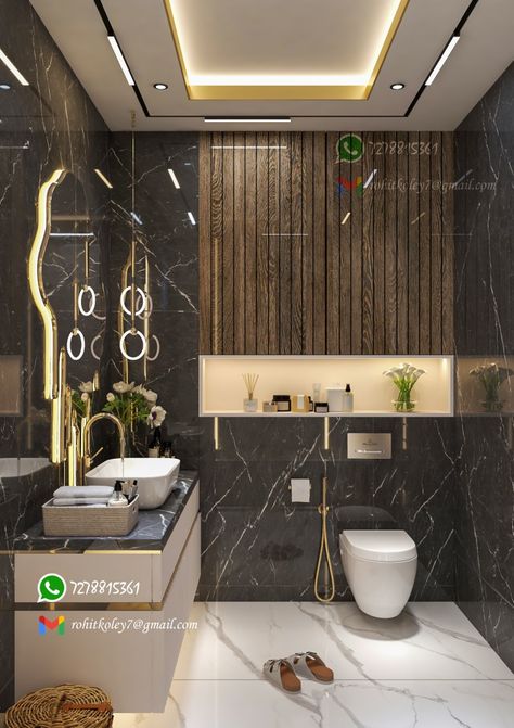 Toilet Ceiling Design, Washroom Ceiling Design, Bathroom Ceiling Design, Dream Bathroom Luxury, Iconic Bathroom, Modern Washroom, Modern Washroom Design, Toilet Designs, Wc Design