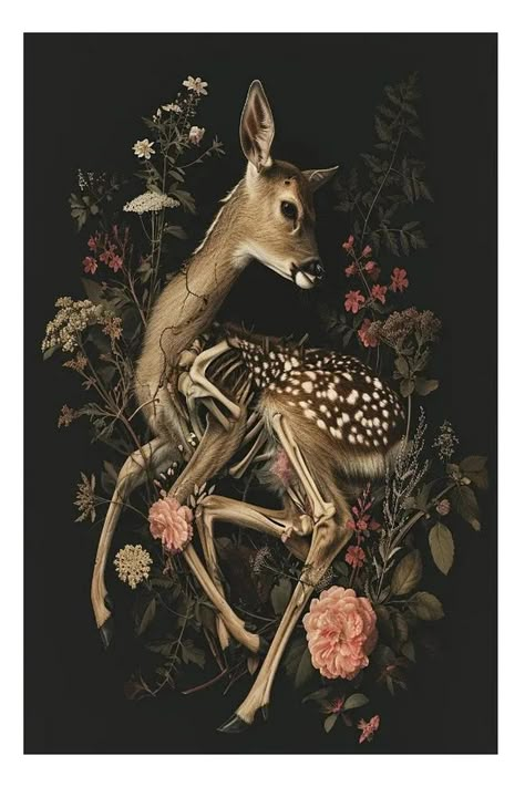 Material : Lona

 Realza tu decoración con la colección de pósteres Macabre Nature. Este llamativo conjunto de pósteres combina la belleza de la naturaleza con elementos góticos, con animales esqueléticos entrelazados con diseños florales vibrantes. Perfectas para agregar un toque de elegancia oscura a cualquier habitación, estas impresiones artísticas son ideales para quienes aprecian una combinación de lo inquietante y lo bello. Transforma tu espacio con esta colección cautivadora y única que Gothic Japanese Art, Dark Art Prints, Oddities Artwork, Dark Posters For Room, Laptop Background Dark Aesthetic, Swampcore Aesthetic, Gothic Poster Design, Dark Painting Aesthetic, Old Paintings Aesthetic Dark