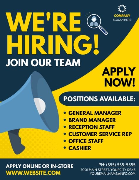 Hiring Flyer Design, Now Hiring Flyer, Were Hiring, Hiring Ad, Hiring Flyer, Hiring Poster, Job Poster, Job Hiring, Now Hiring