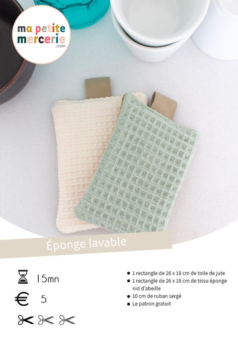 Éponge Lavable Tuto - Ma Petite Mercerie Cosmetic Bags Diy, Eco Friendly Diy, Fabric Stamping, Fabric Inspiration, Creation Couture, Couture Sewing, Recycle Clothes, Diy Couture, Sewing Projects For Beginners