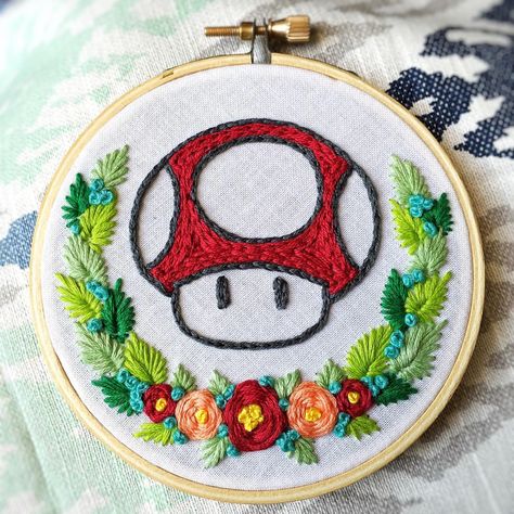 Nerdy Embroidery Patterns, Nintendo Embroidery, Fandom Embroidery, Geeky Embroidery, Geek Embroidery, Embroidery Pokemon, Nerdy Embroidery, Mario Embroidery, Pokemon Embroidery