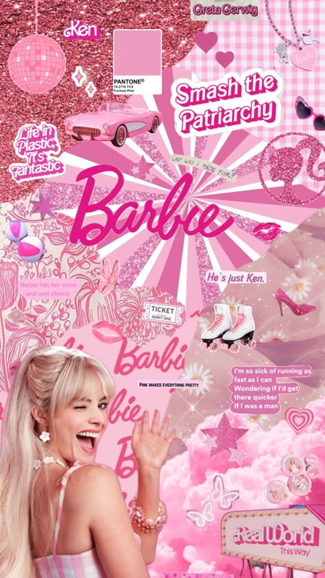 Barbiecore Aesthetic, Case Studio, Movie Collage, Cellphone Background, Barbie Drawing, Girly Movies, Barbie Movie, Iphone Wallpaper Girly, Movie Wallpapers