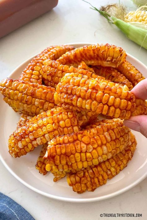 Air Fryer Corn On The Cob Ribs, Spicy Corn Ribs, Corn Ribs Recipe, Air Fryer Corn, Corn Ribs, Thanksgiving 2023, Spicy Corn, Fried Corn, Air Fry Recipes