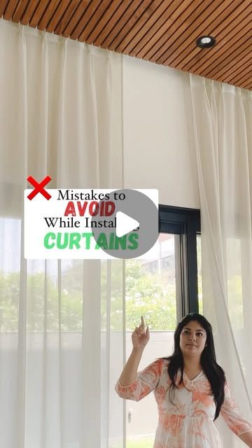 Sonika Khurana Sethi on Instagram: "Avoid these mistakes ❌ while installing Curtains !

#CurtainHanging #HomeDecor #DIYHome #NoDamage  #EasyInstallation #ModernLiving #homeinteriors #interiordesign #coloraza

[curtains , curtain hanging, interior design]" Installing Curtains, S Fold Curtains, Interior Design Mistakes, Curtain Designs, Hanging Curtains, Curtains With Blinds, Home Furnishings, Blinds, Home Diy