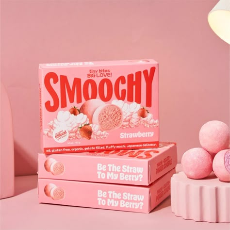 Smoochy: Tiny bites, BIG LOVE! – Packaging Of The World Candy Graphic Design, Bold Website, Tiny Bites, Sweet Packaging, Snacks Packaging, Labels Design, Candy Packaging, Candy Brands, Website Redesign