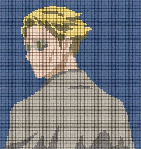 Alpha pattern #166349 | BraceletBook Jjk Pixel Art Grid, Jujutsu Kaisen Crochet, Gojo Grid Pattern, Jjk Alpha Pattern, Jujutsu Kaisen Alpha Pattern, Nana Anime Alpha Pattern, Graph Crochet, Pixel Art Grid, Pixel Crochet